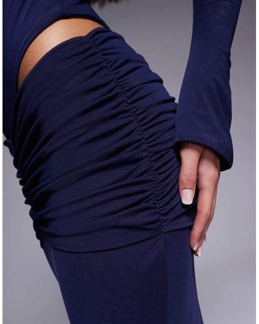 Gonna Lunga Fasciante di Ruched & Ready in Blue