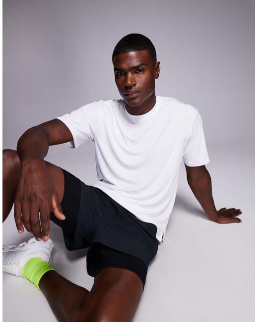 4505 – lauf-t-shirt aus schnelltrocknendem netzstoff in White für Herren