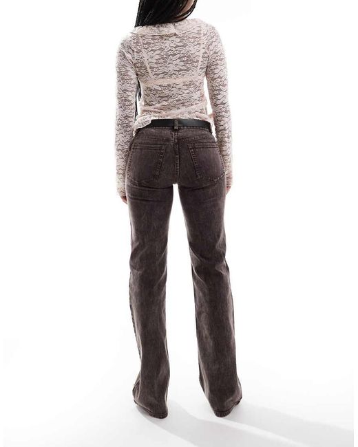 Weekday Brown Maisie Low Waist Slightly Flared Trousers