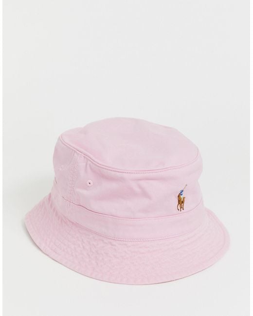 Polo Ralph Lauren Exclusive To Asos Multi Player Logo Bucket Hat in Pink  for Men | Lyst