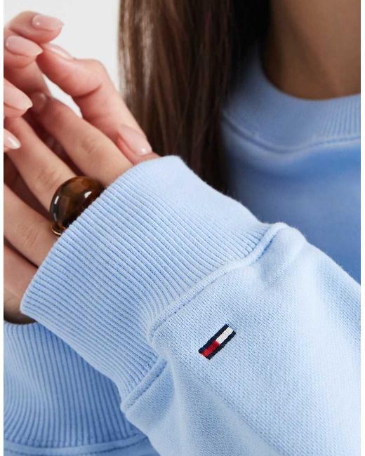 Tommy Hilfiger Blue Bubble Logo Boxy Fit Crew Neck Sweatshirt