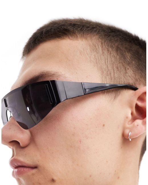 ASOS Black Wrap Sunglasses for men