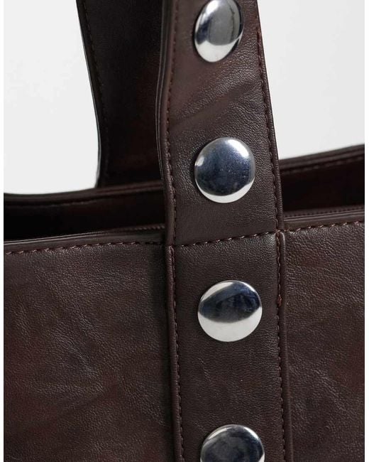 Kaiia Black Exclusive Silver Hardware Studded Tote Bag