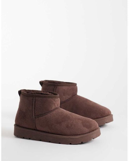 SEQWL Brown Cosy Mini Ankle Boots
