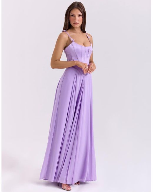 House Of Cb Purple Pascha Maxi Dress