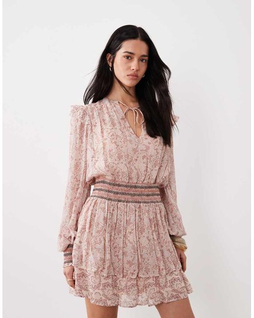 Boss Brown Darmia Ruffle Mini Dress