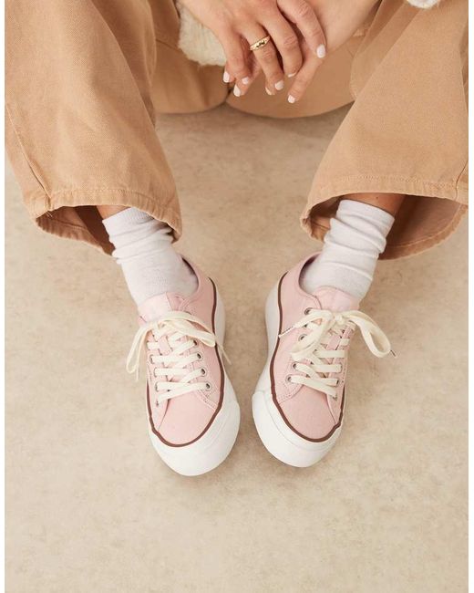 Calvin Klein Natural Vulc Flatform Canvas Trainers