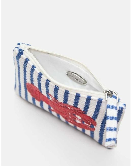 Pull&Bear White Striped Lobster Coin Purse