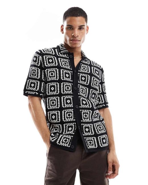 Only & Sons Gehaakt Overhemd in het Black voor heren