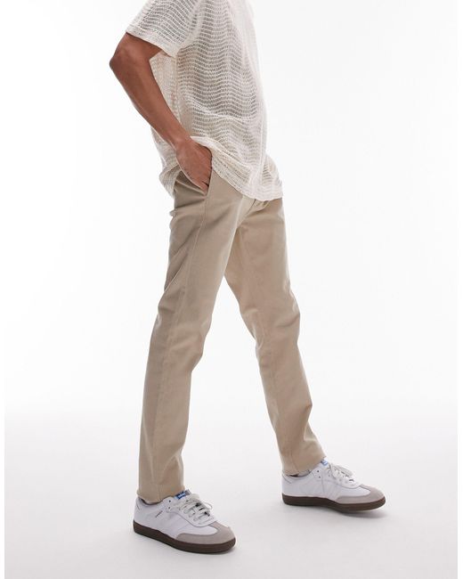 Pantalon chino skinny - taupe Topman pour homme en coloris White