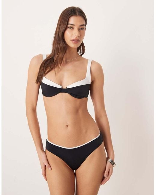 Free Society Black Underwire Bikini Top With Contrast Trim