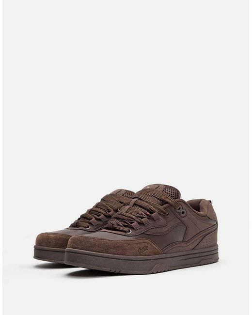 Pull&Bear Brown Multi-panel Skate Trainers for men