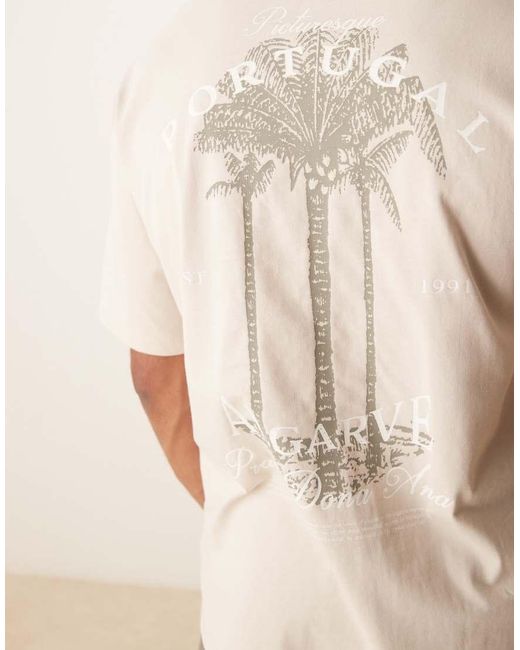 Camiseta Caqui Extragrande Con Estampado De Portugal En La Espalda De -Verde SELECTED de hombre de color Natural