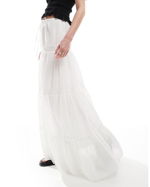 ASOS White – gestufter boho-maxirock