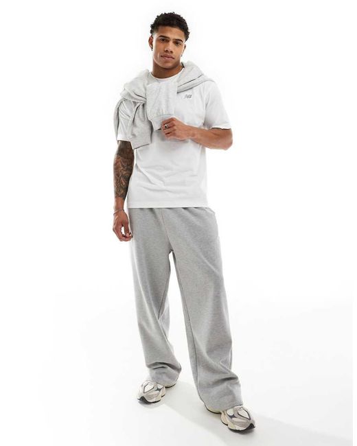 New Balance White New Balanace Small Logo T-Shirt for men