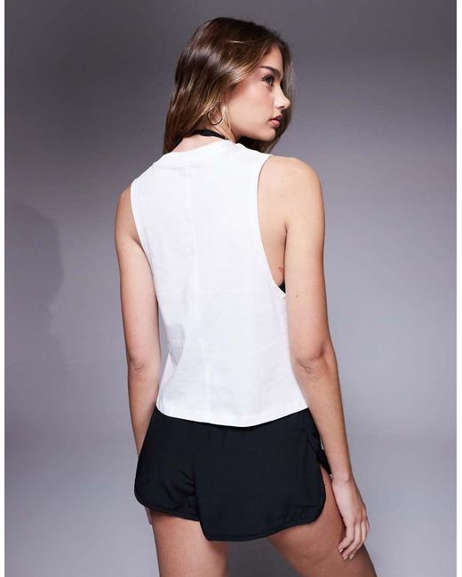 4505 White Drop Armhole Cropped Cotton Vest With Quick Dry Finish