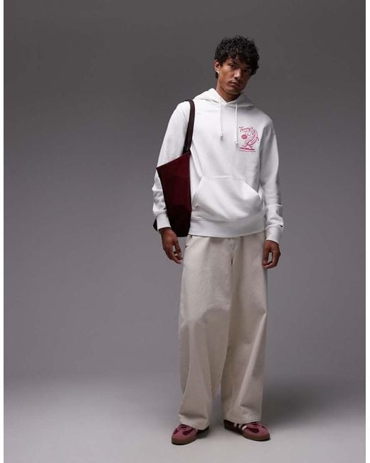 Sudadera Blanca Con Capucha Y Estampado Gráfico De Perrito Caliente De -Blanco Tommy Hilfiger de hombre de color Gray