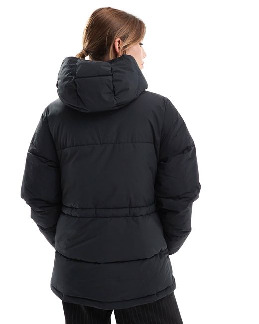 JJXX Black Drawstring Hooded Puffer Jacket