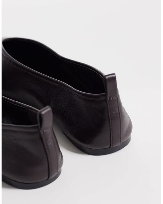 Mango White – flache lederschuhe