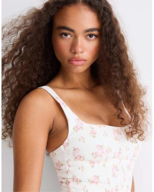 Stradivarius White Short Bodice Dress