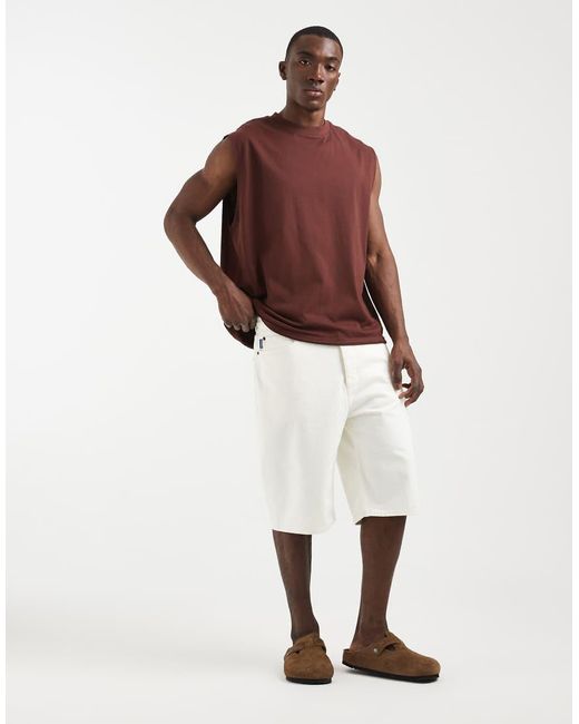 ASOS Red Oversized Tank With Text Graphic for men