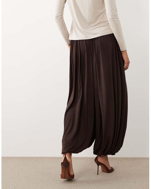 Iyal Black Jersey Cuffed Balloon Leg Trousers