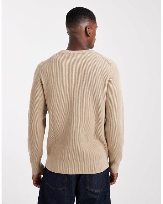 Jack & Jones Natural Ribbed Jumper for men