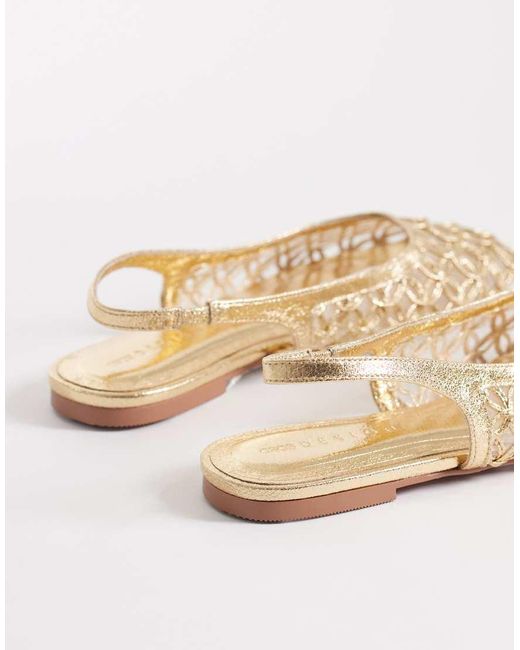 ASOS Natural Lure Weave Detail Slingback Ballets