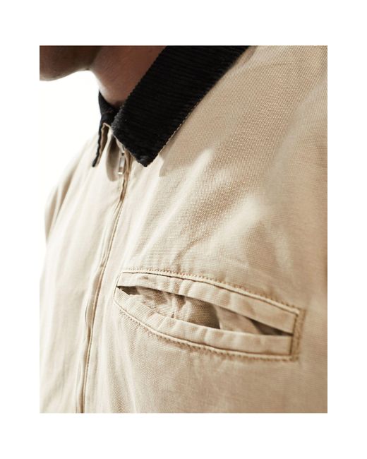 ASOS Natural Oversized Harrington Jacket for men