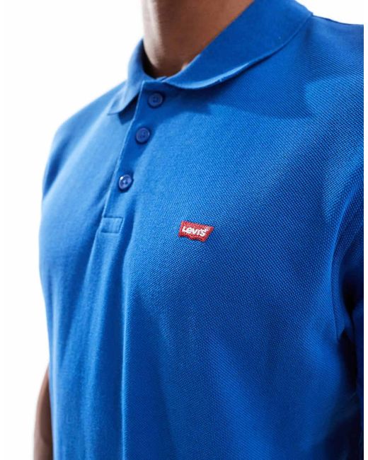 Levi's Gestreept Slim-Fit Piqué Polo Met Vleermuislogo in het Blue voor heren