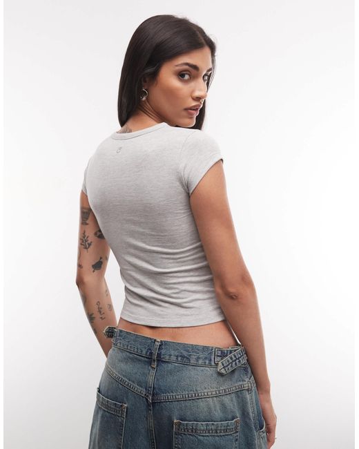 Collusion White Wrap-front Fitted Top