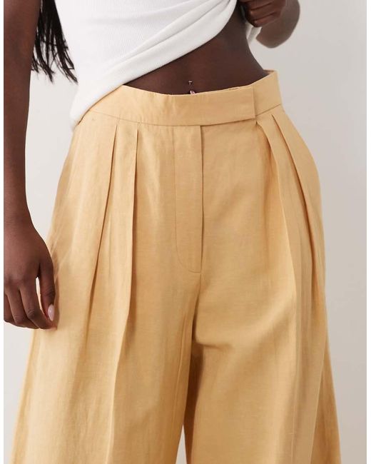Mango Natural Linen Mix Tailored Pants