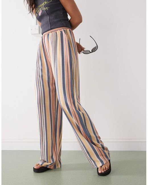 Reclaimed (vintage) Multicolor Linen Look Pull On Trouser