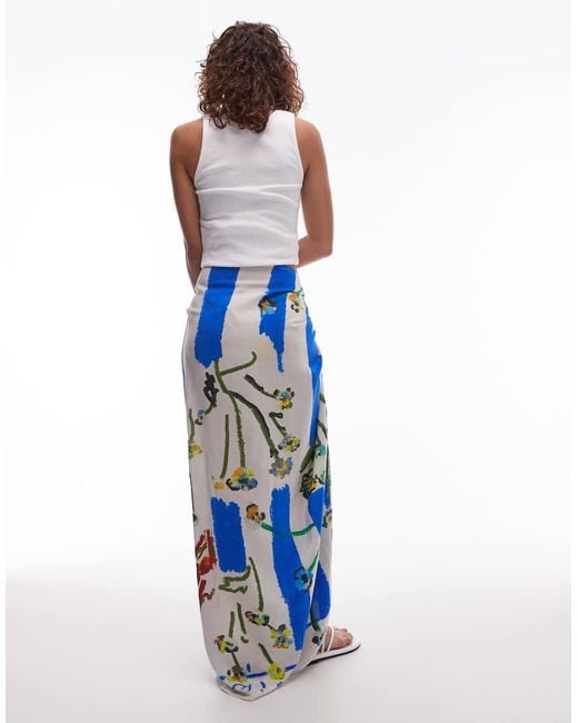 Pareo Con Estampado Azul Mykonos De TOPSHOP de color Blue