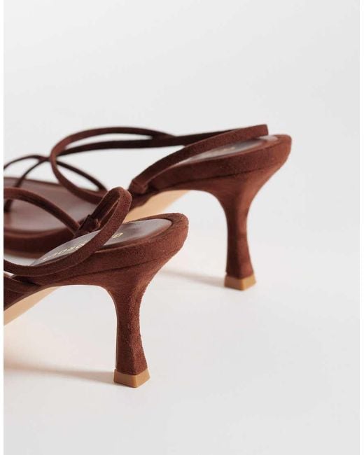 Glamorous Brown Barely There Heeled Sandals