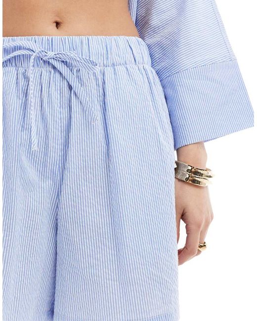 ONLY Blue Boxer Shorts Co-ord