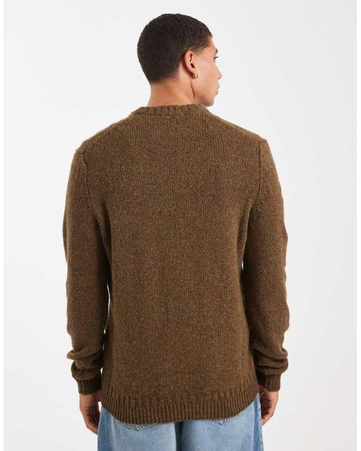 Only & Sons Brown Crew Neck Knit Jumper for men