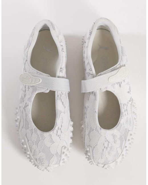 PUMA White Mostro Fey Lace Trainers