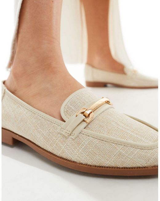 ASOS White – verity – flache loafer aus natürlichem material mit metallverzierung