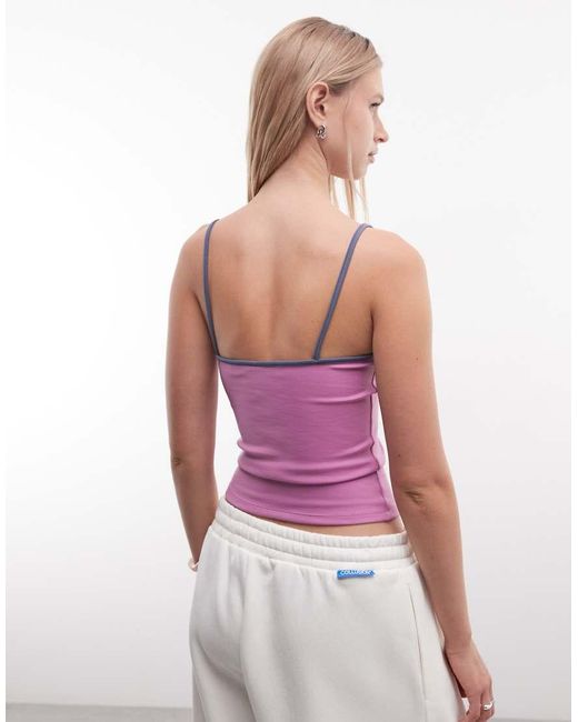 Collusion Pink Contrast Cami Top