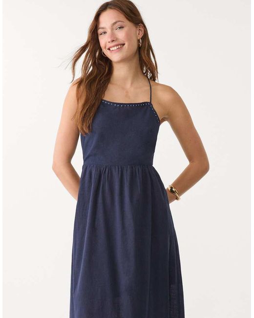 Vestito Midi Con Schiena Scoperta di Stradivarius in Blue