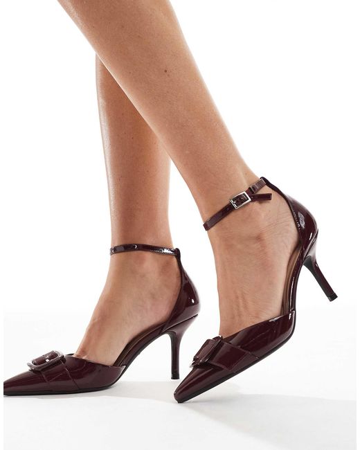 New Look Multicolor Buckle Trim Heeled Shoes