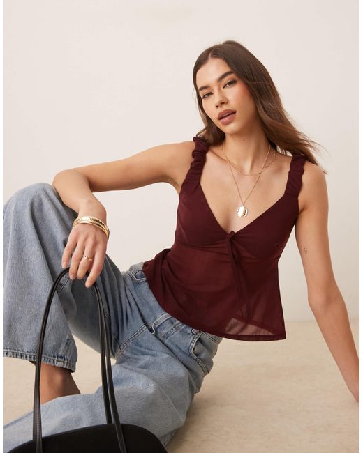 ASOS Brown – netzstoff-oberteil
