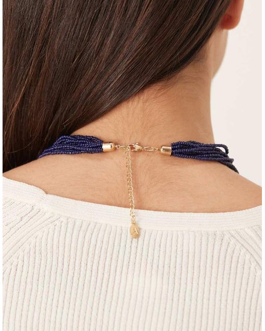 Accessorize Natural Midnight Bead Charm Layered Necklace