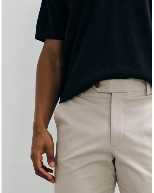 ASOS Natural Cotton Rich Slim Chino Dress Shorts for men
