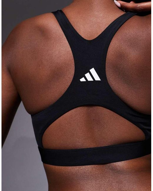 Adidas Originals Blue Adidas Training Optime High Support Sports Bra
