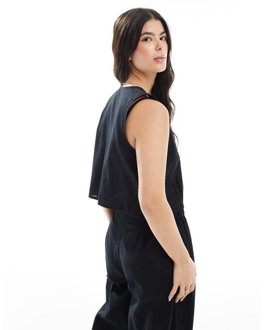 esmé studios Black Esmee Exclusive Lace Panel Vest