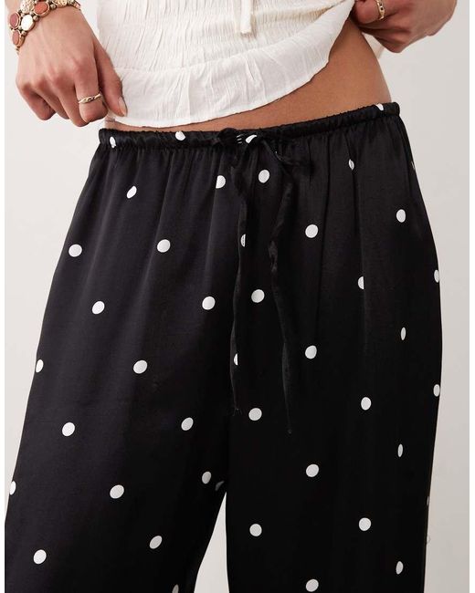 ASOS Multicolor Satin Wide Leg Pull On Trouser