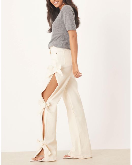 Sister Jane Natural Bay Denim Jeans With Bow Details