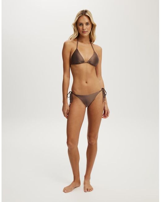 Cotton On Brown String Triangle Bikini Top